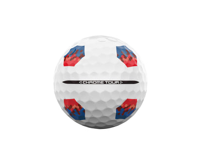 Callaway Golf Chrome Tour Premium Golf Ball 2024, Blue/Red