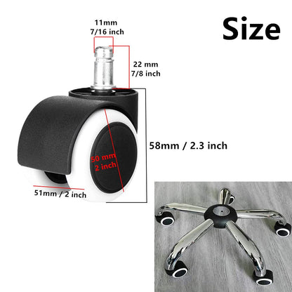 Youngine Office Chair Casters Wheels Replacement Heavy Duty 2 Inch Swivel Chair Wheels for Floor Protecting Smooth Rolling Computer Gaming