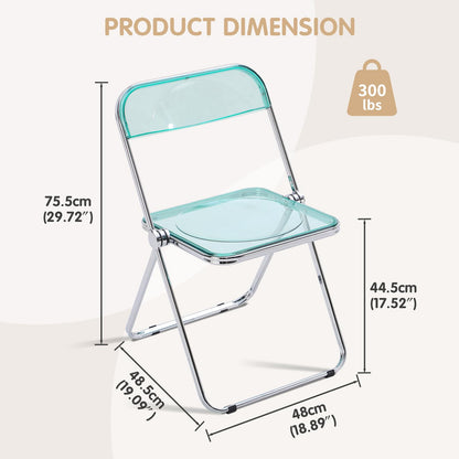 TAO ONE Acrylic Folding Chair Clear Morden Chrome Chair-Green