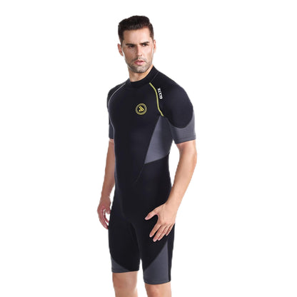 ZCCO Men's Shorty Wetsuits 1.5mm Premium Neoprene Back Zip Short Sleeve for Scuba Diving,Spearfishing,Snorkeling,Surfing(Small)