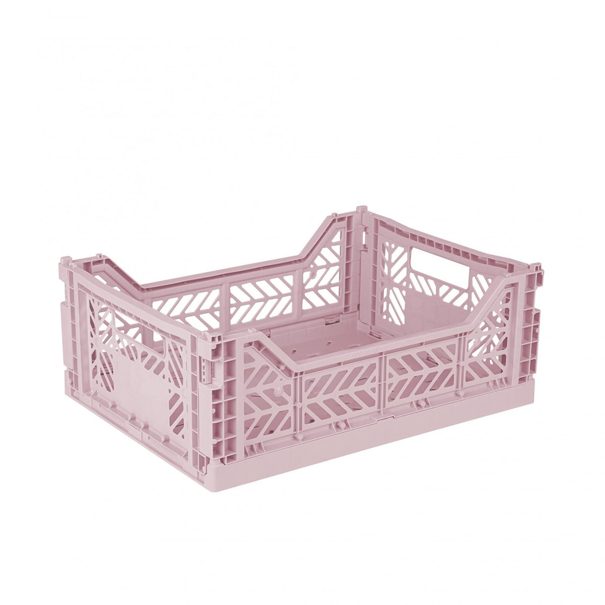 Ay-Kasa Solid Plastic Folding Crate Stackable Cherry Blossom Midi (40 x 30 x 14 cm)