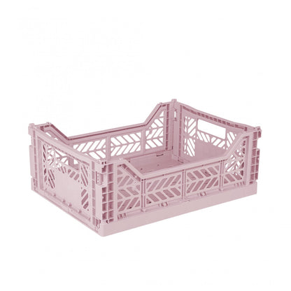 Ay-Kasa Solid Plastic Folding Crate Stackable Cherry Blossom Midi (40 x 30 x 14 cm)