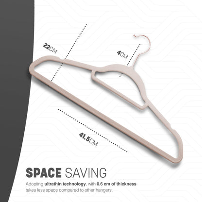KEPLIN Velvet Hangers 20 Pack - Non-Slip Clothes Hangers with Tie Bar & 360° Hook - Durable & Sturdy, Space-Saving Wardrobe Organisers for Suits