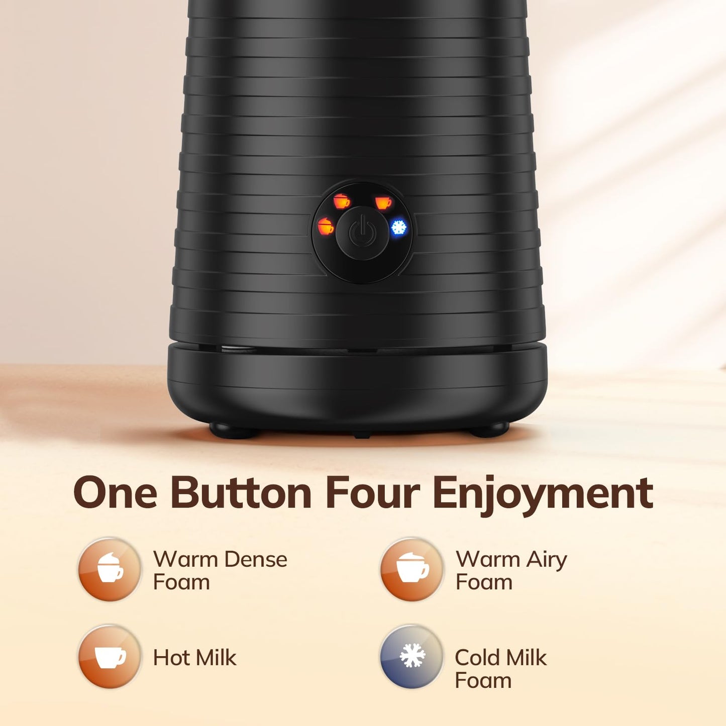 Milk Frother, Morpilot 4 in 1 Electric Milk Frothers, Hot & Cold Milk Foamer, 240ml, 400w, Strix Temperature Controls, Silent Operation, for Coffee,