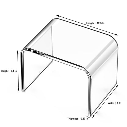 PFOIBOU Acrylic stool,Clear Step Stool, Acrylic Shower Stool, Bathroom Stool for Kitchen, Bathroom,House, Load Capacity to 113 kg (Clear, No Non-Slip)