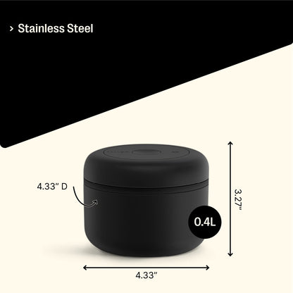 Fellow Atmos Vacuum Canister for Coffee & Food Storage - Airtight Sealed Container, Matte Black, Small Coffee Bean Storage, 0.4 Litre Jar