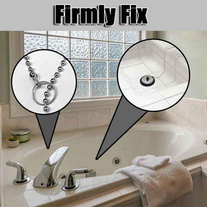 Universal Bath plug, Bathroom Sink Plug Replacement, Drain Stopper for Bathroom Kitchen, 43mm Kitchen Sink Plug with 40mm Stainless Steel chain