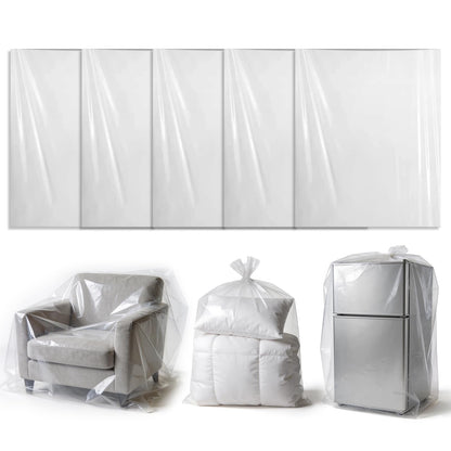 5 Pcs Extra Large Clear Plastic Storage Bags 130x150cm for Clothes