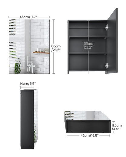 CHOEZON Bathroom Medicine Mirror Cabinet, Wall-Mounted Bathroom Vanity with Mirror, Medicine Cabinet with Storage Function, Hanging Storage Cabinet