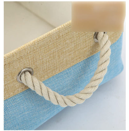 Anevous Storage Box 41 x 32 x 20 cm, Foldable Storage Basket, Fabric Storage Baskets with Cotton Rope, Fabric Boxes Storage for Toys, Shelves