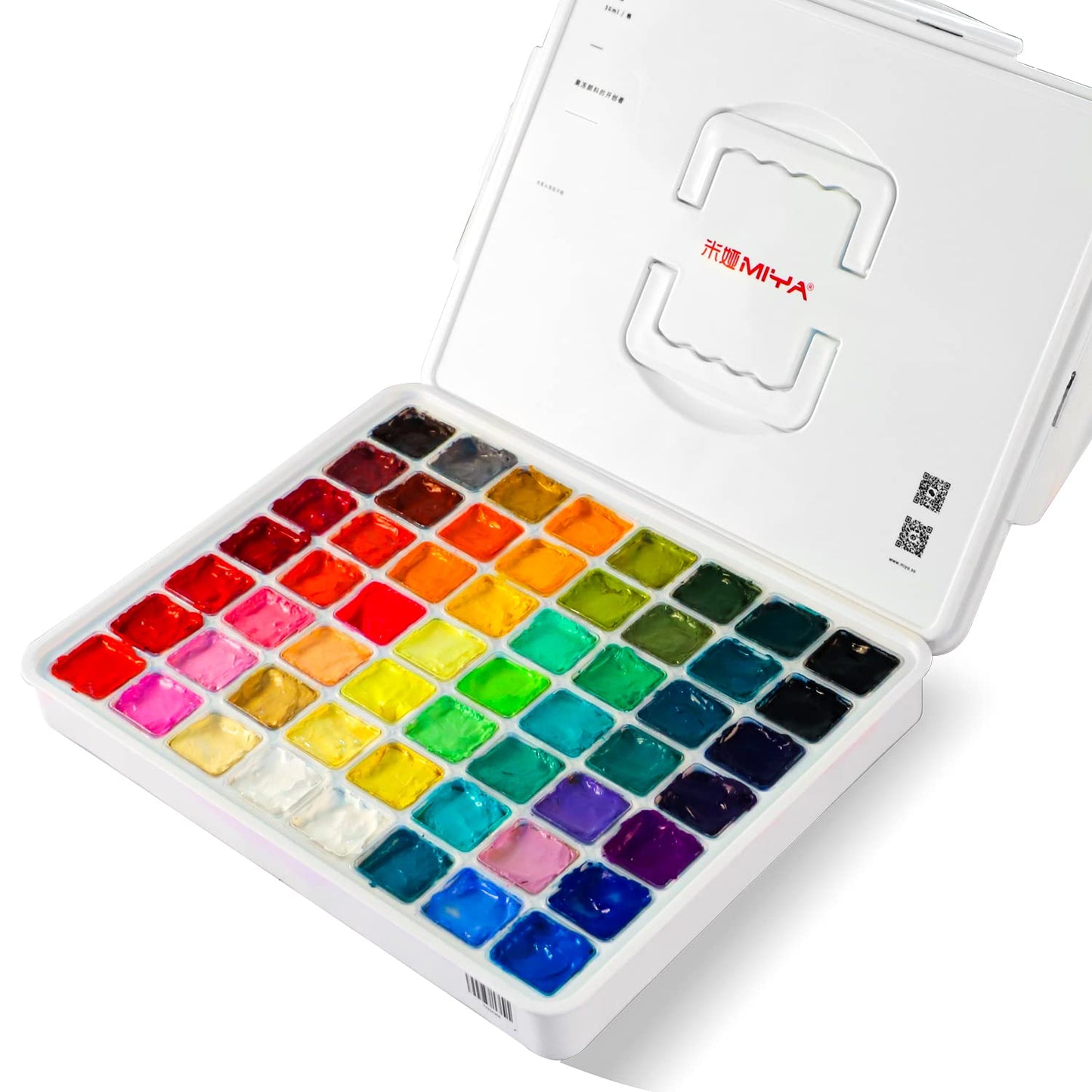 HIMI Gouache Paint Set, 56 Colours x 30ml/1oz with a Portable Carrying Case, Unique Jelly Cup Design, Non-Toxic, Guache Paint for Canvas Watercolor