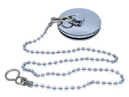 Chrome Plug And Chain for Sink Basins, Kitchens, Baths (1 3/4 Inch / 45mm)