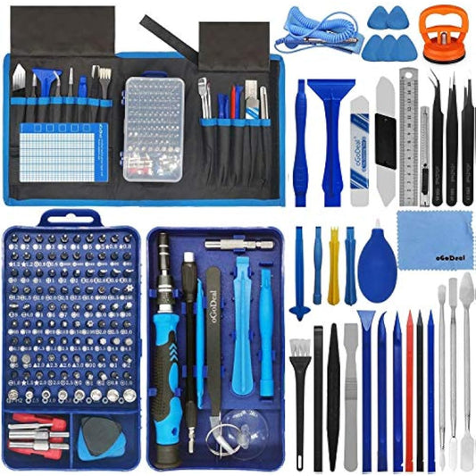 oGoDeal 155 in 1 Precision Screwdriver Set Professional Electronic Repair Tool Kit for Computer, Eyeglasses, iPhone, Laptop, PC, Tablet,PS3,PS4,Xbox,MacBook,Camera,Watch,Toy,Jewelers,Drone (Blue)