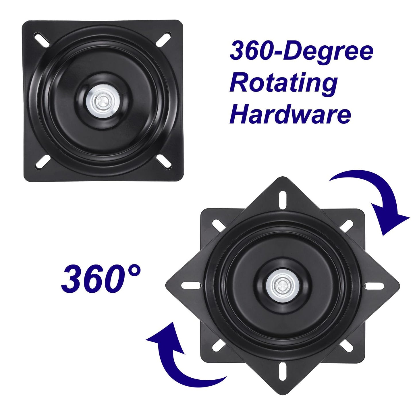 uxcell 2 Pack 8 Inch Bar Stool Swivel Plate Replacement, Ball Bearing Seat Swivel Base 300lbs Capacity for Bar Stool, Swivel Chair or Recliner, Black