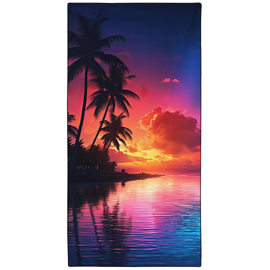 YISUMEI Seaside Coconut Tree Beach Towels for Adults Extra Large 180x90cm, Microfibre Quick Dry Towel for Travel Swimming Camping Sports