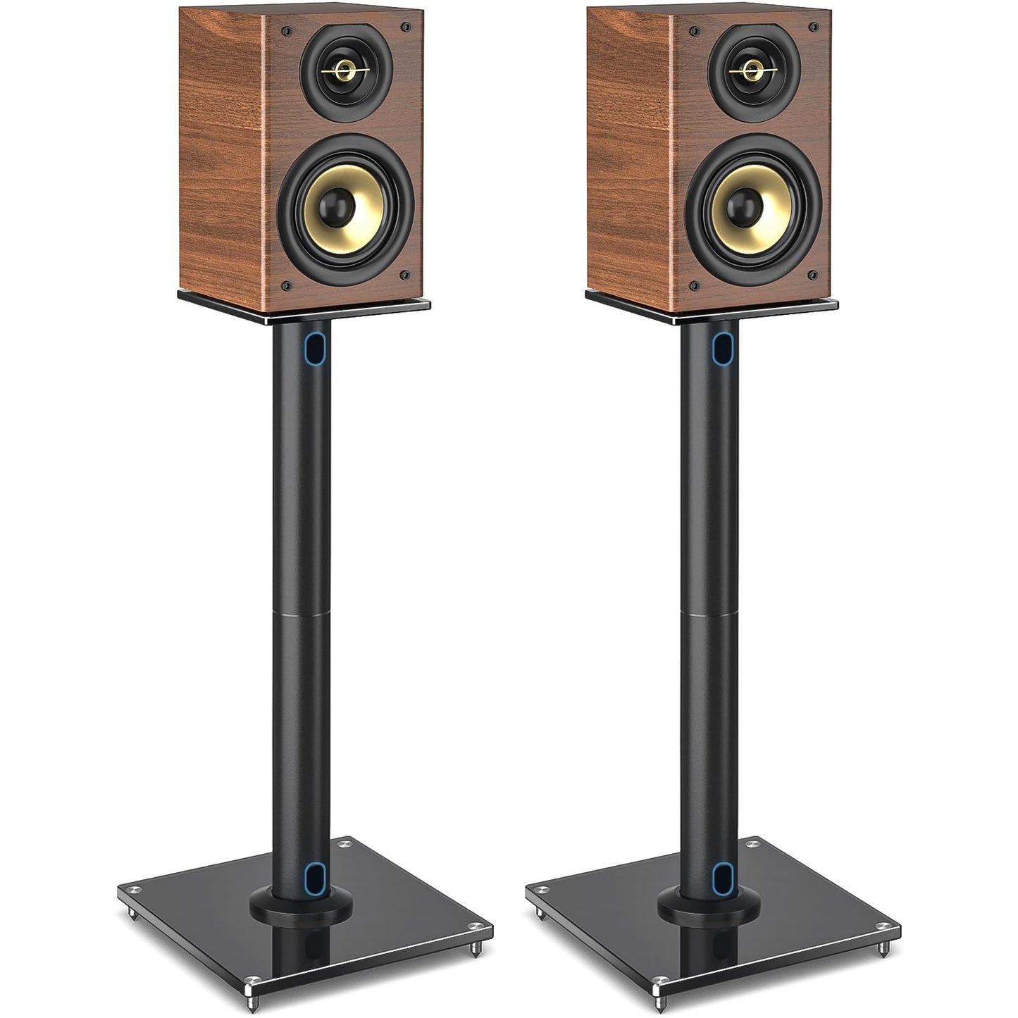 RFIVER Universal Floor Speaker Stands 28 Inch for Surround Sound - Holds Satellite & Small Bookshelf Speakers up to 10kgs - Cable Management - Easy