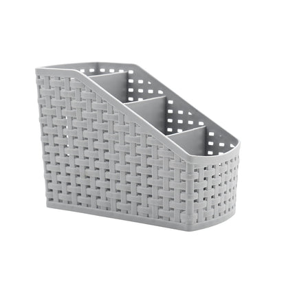 Fai Top 4 Grid Plastic Storage Basket Grey
