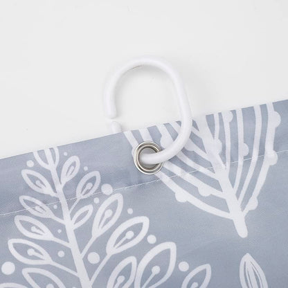 VIROSA Grey Leaf Shower Curtain for Bathroom Anti Mould, Mildew Resistant | 180 x 180 cm (71 x 71 Inch) | Water Repellent Fabric | 100% Polyester