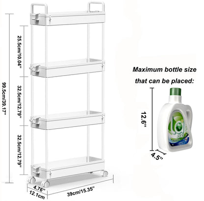 SOLEJAZZ Storage Trolley Cart Slim Rolling Cart Mobile Storage Shelving
