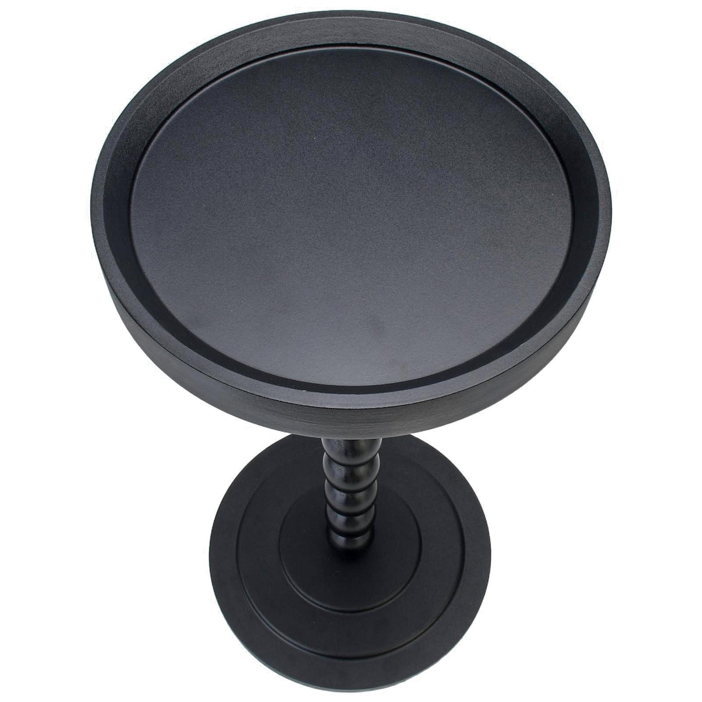 XUDREZ Modern Side Table with Vintage Spindle Design, Small Round Coffee End Table for Living Room Bedroom/Sofa/Bathtub (Black)