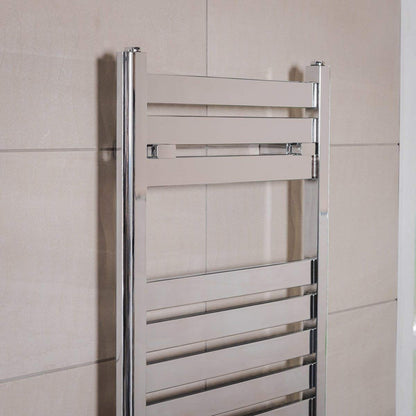 Warmehaus Designer Flat Panel Heated Towel Rail Radiator 1200 x 500 Chrome