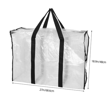 Amosfun Blanket Storage Bag Large 27.01 X 18.90 X 11.42in Waterproof Clothes Storage Bags with Mesh Handles Heavy Duty Moving Tote for Bedding Duvets