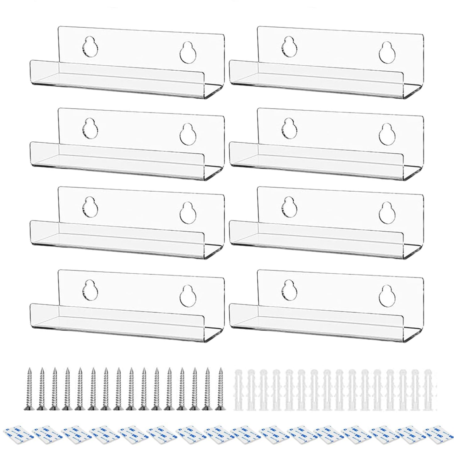 ZQuintuplian 8 Pcs Vinyl Wall Mount, 4inch Vinyl Shelf, Record Storage,Used for Displaying and Storing Records