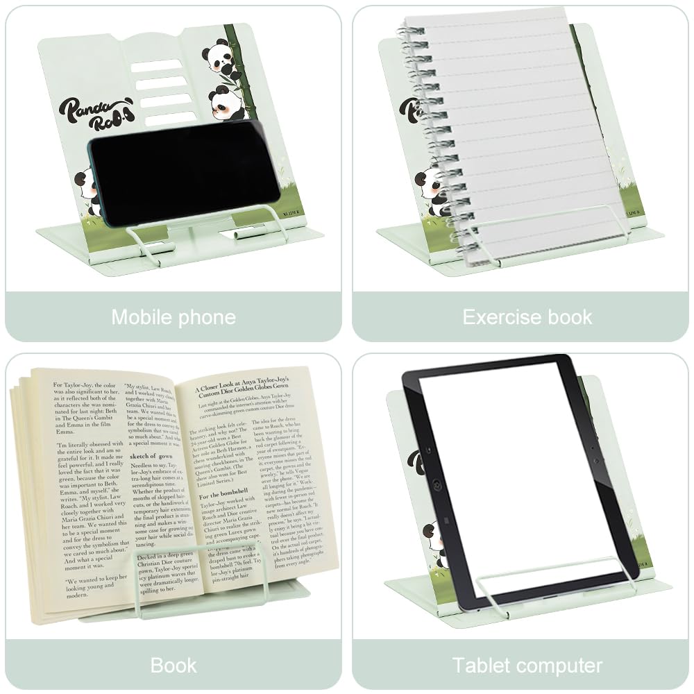 GmeDhc Metal Reading Stand, 6 Levels Adjustable Reading Stand, Children's Height Adjustable, Book Stand, Children Foldable
