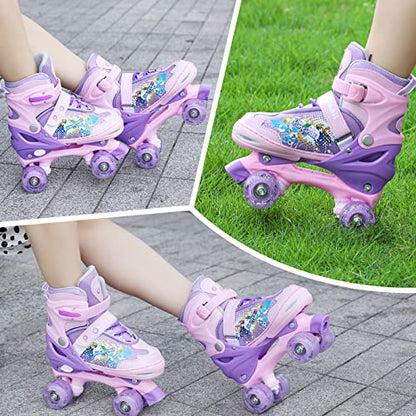 Runcinds Adjustable Kids Roller Skates for Girls Kids, Toddler Roller Skates for Beginners with Light Up Wheels Outdoor Indoor