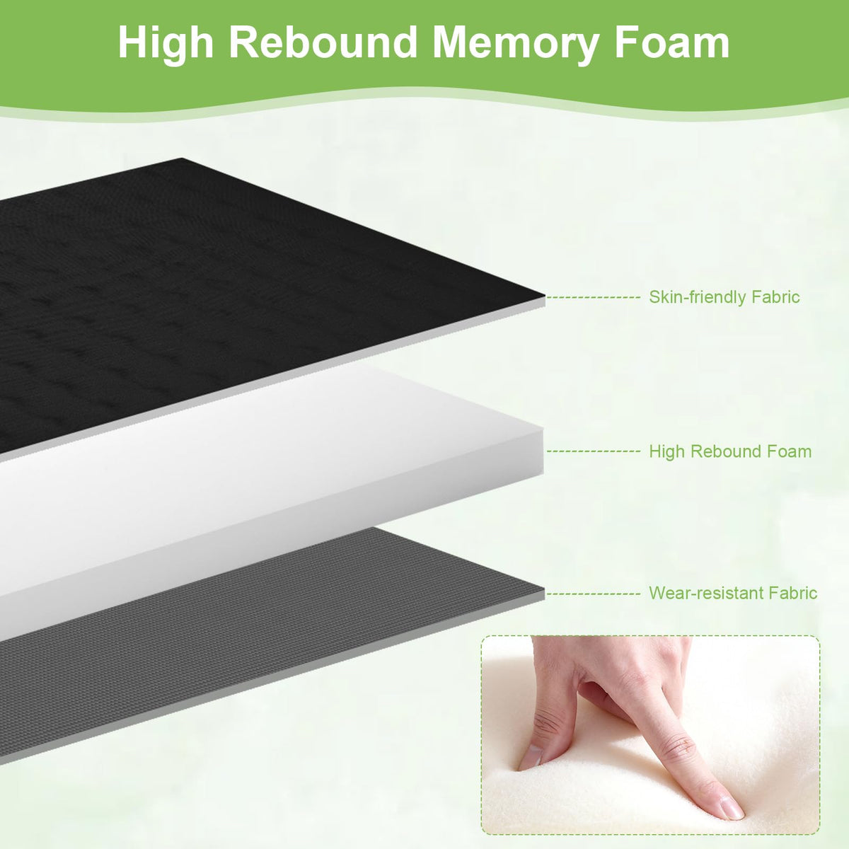Self Inflating Travel Seat Cushion, 40×30cm Inflatable Memory Foam Seat Pad