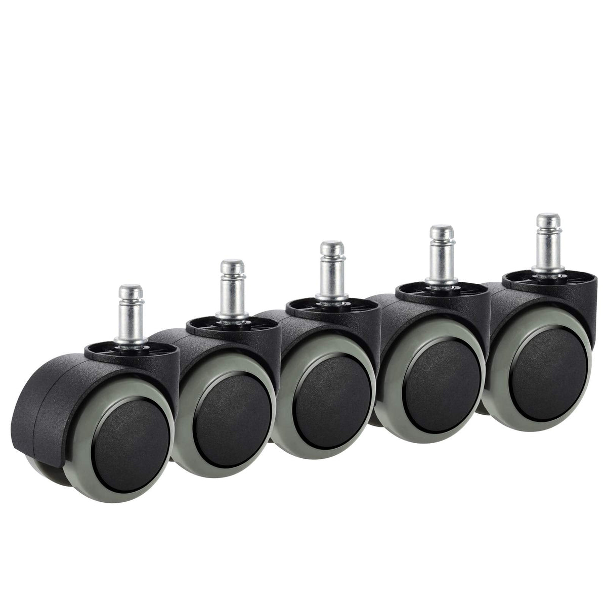 Office Chair Caster Wheels, PChero 5 Packs Furniture Casters, Fit IKEA Chair ONLY (Stem Diameter: 10mm, Stem Length: 22mm) – Heavy Duty 550lbs