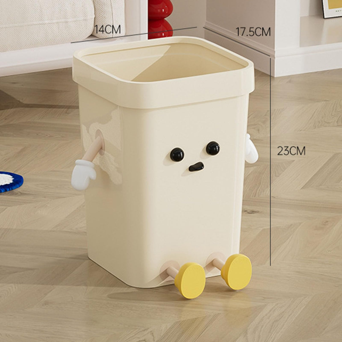 LOVIVER Creative Trash Can Cute Garbage Bin Stylish Trash Can Multifunctional Waste Bin Lightweight Dustbin Open Top Waste Basket for under Desk