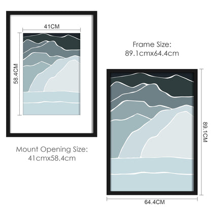 Tinkeps A1 Black Picture Frame - Engineered Wood and Plexiglass, A1 Frame with A2 Mount for A1/A2 Prints, Photos, and Posters, Wall Mountable -