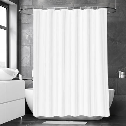 LUKDUNG 180 x 220 cm Polyester Textile Shower Curtain Anti-Mould for Bathroom, Curtain for Bathtub Shower Made of Fabric Waterproof Washable Shower