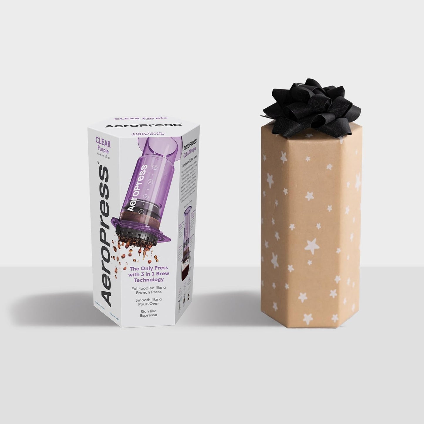 AeroPress Clear Coffee Press  3 In 1 Brew Method Combines French Press, Pourover, Espresso, Full Bodied Coffee Without Grit or Bitterness, Small