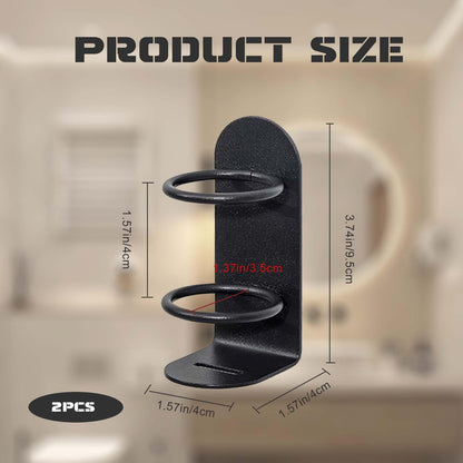 2 Packs Electric Toothbrush Holder, Wall Mounted, Self-Adhesive, Stick On The Wall For Bathroom, Non-Drilling (Black)