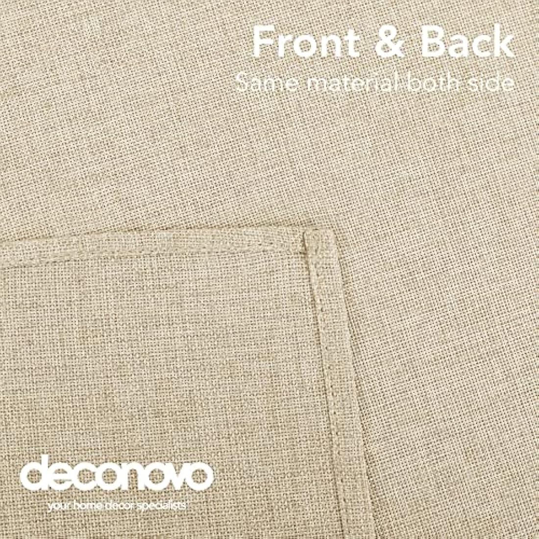 Deconovo Faux Linen Tablecloth Water Resistant Tablecloths Rectangular Wipeable Tablecloth for Children Beige 150x240cm(59x95in)
