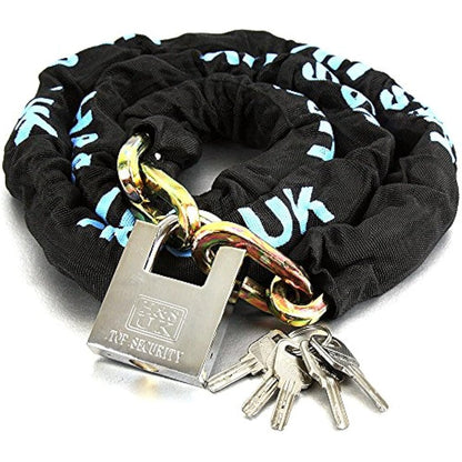 H&S 10mm x 2m HEAVY DUTY Motorcycle Motorbike Bike Bicycle Cycle Chain Lock PadLock (10mm Dia x 2000mm Length)