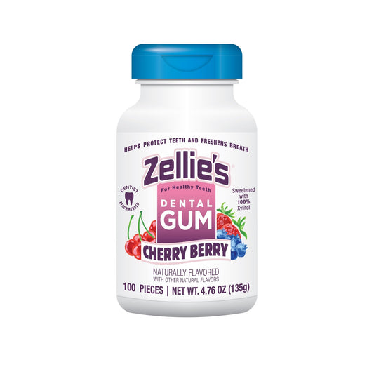 Zellies Xylitol Sugar Free Cherry Berry Chewing Gum | Cherry Berry Flavor (100 Count (Pack Of 1))