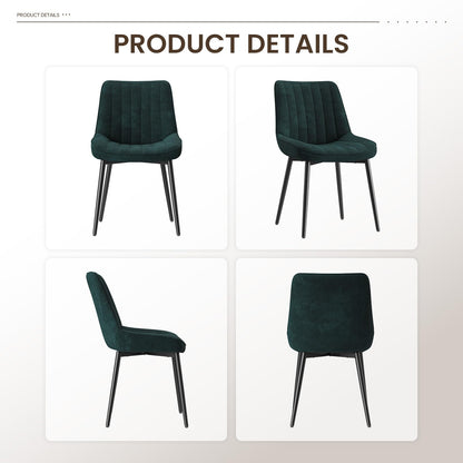 COLAMY Velvet Dining Chairs Set of 2, Velvet Chairs for Dining Room with Metal Legs and Thick Seat Cushion