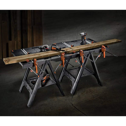 Worx WX051 Pegasus - Foldable Work Table (787 mm x 635 mm x 812 mm), Black