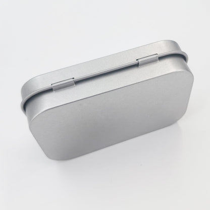Goodma Rectangular Metal Empty Hinged Tins, 20 Pieces, 95x62x20mm, Silver