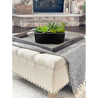 Briful 2 Packs Artificial Succulent Plants Faux Succulents in Black Ceramic Pot, Fake Plants Artificial Succulents Potting Mix Artificial Plants in Pot for Office Home Bathroom Shelf Decor