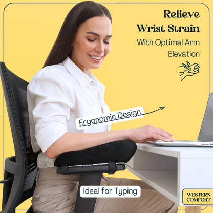 WESTERN COMFORT Thick Office Chair Arm Pads - Office Chair Arm Covers - Armrest Pillow (Ergonomic)