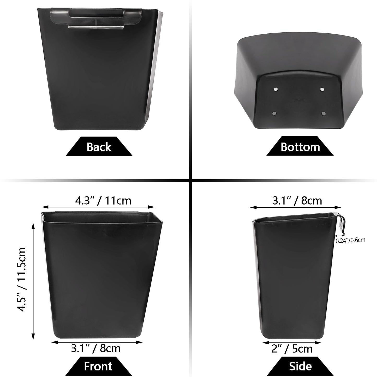 AYVANBER 6 Pack Hanging Cup Holder for Rolling cart Accessories Hooks Little Hanging Buckets Hanging Storage Bins Craft Supplies for Rolling Utility