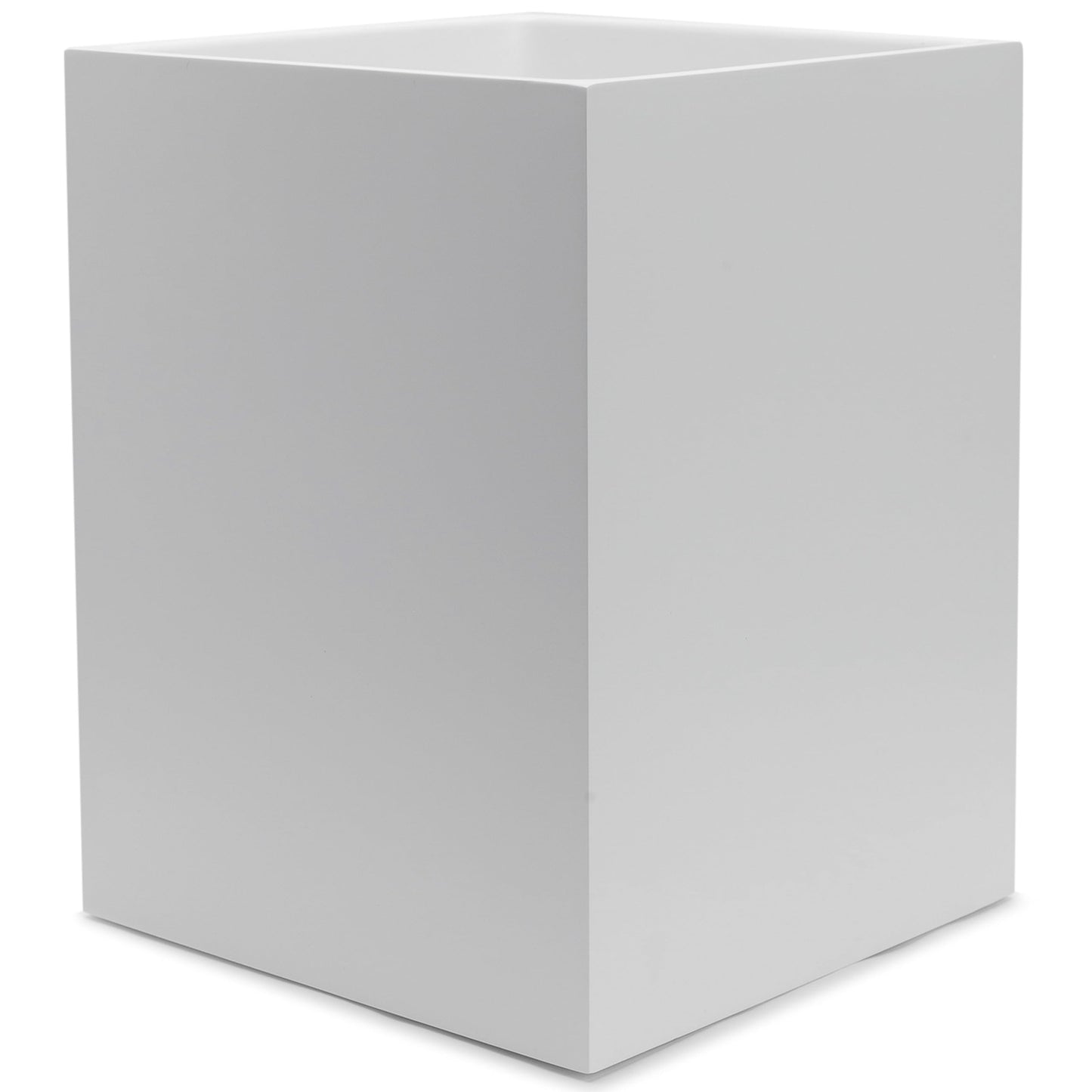 YEW DESIGN Matte White Square Small Trash Can, 2 Gallons / 7.5L Garbage Can, Waste Basket for Home, Bathrooms, Office, Under Desk, Bedroom