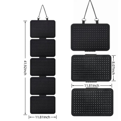 HARY Felt Pin Board Display, 5-Sheet Hanging Jewellery Organiser with 850 Holes, Wall-Mounted Pin Badge Display for Enamel Pins, Earrings, Brooches