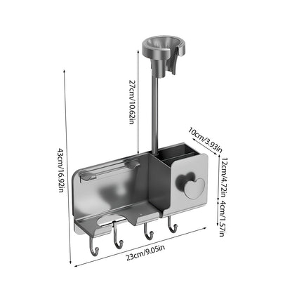 Ecloom Hair Dryer Holder No Drilling Required with 360 Deg Rotation