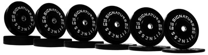 Signature Fitness 2" Olympic Bumper Plate Weight Plates with Steel Hub, 55LB, Pair