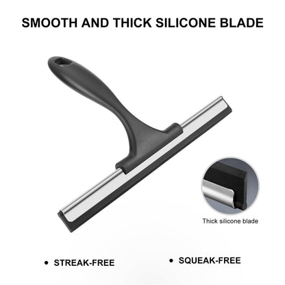 SetSail Shower Squeegee for Glass Doors, 25cm, Silver-black